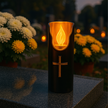 Świeca Led na Baterie Czarna Świeczka Efekt Płomienia 15cm Wkład do Zniczy (12)