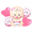 Balony na Baby Shower Bobas Dziewczynka Baby Girl Zestaw 5 szt Gwiazdki 