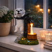 Lampa Lampka Solarna Ogrodowa Ozdobna Ozdoba Pies Szczeniak Led Dekoracja (13)