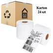 Karton 24 Rolek Etykiety Termiczne Samoprzylepne Białe 100x150 500 szt Perforacja Rolka