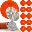 10x Tarcza Diamentowa Polerska 80mm do Szlifowania Gresu Płytek Na Rzep 300 (1)