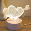 Lampka Nocna Love Serca 3D Illusion do Sypialni dla Dzieci Prezent USB (8)