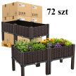72 x Podwyższona Donica Ogrodowa do Kwiatów Warzyw Modułowa 80x40x38cm Brązowa (1)