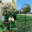 Pergola Ogrodowa Tarasowa Metalowa Podpora do Pnączy Róż Kwiatów 50x10cm zielona (12)