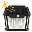 Lampa Solarna Led Podwójna Kinkiet Ogrodowy Elewacyjny z Czujnikiem Ruchu  (5)