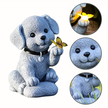 Lampa Lampka Solarna Ogrodowa Ozdobna Ozdoba Pies z Motylem Led Dekoracja (3)