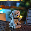 Lampa Lampka Solarna Ogrodowa Ozdobna Ozdoba Pies z Motylem Led Dekoracja (14)