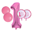 Balony na 1 Urodziny Roczek Dziewczynka Zestaw 5 szt Gwiazdki Balon 