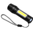 Latarka Taktyczna Mocna LED COB USB Wojskowa Akumulatorowa Etui Lampka Zoom (4)