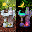 Figurka Świecznik Dekoracja Posążek Aniołek Solarny Led RGB do Ogrodu  (5)