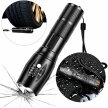 Latarka Taktyczna Led T6 Wodoodporna Wojskowa 10W 200Lm Mocna Zoom 300m (7)