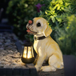 Lampa Lampka Solarna Ogrodowa Ozdobna Ozdoba Pies z Lampionem Led Dekoracja (10)