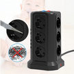 Listwa Zasilająca Stojąca Ochronna Odgromowa 12 Gniazd + 5 Portów Usb Reset (9)