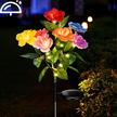 2 x Lampa Solarna Ogrodowa Wbijna Kwiat Róż Róży Ozdoba Kwiaty Solarne Led (10)