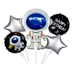 Zestaw Balonów Foliowych na Urodziny Kosmos Astronauta Gwiazdy 5 szt  (1)