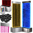 Wolnostojąca Ściana Ścianka Wodna Bąbelkowa Fontanna LED RGB 183x50,5x28cm