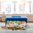 Metalowa Kasetka na Pieniądze Bilon Monety Banknoty Dokumenty Sejf Klucze  (10)