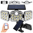 Lampa Solarna Ogrodowa 138 Led Zewnętrzna z Czujnikiem Ruchu Zmierzchu Pilot (1)