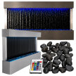 Wisząca Ściana Ścianka Wodna Fontanna Kaskadowa LED RGB Kolory 120x60x13cm