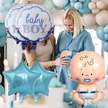 Balony na Baby Shower Bobas Chłopiec Baby Boy Zestaw 5 szt Gwiazdki Balon (8)