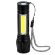 Latarka Taktyczna Mocna LED COB USB Wojskowa Akumulatorowa Etui Lampka Zoom (5)