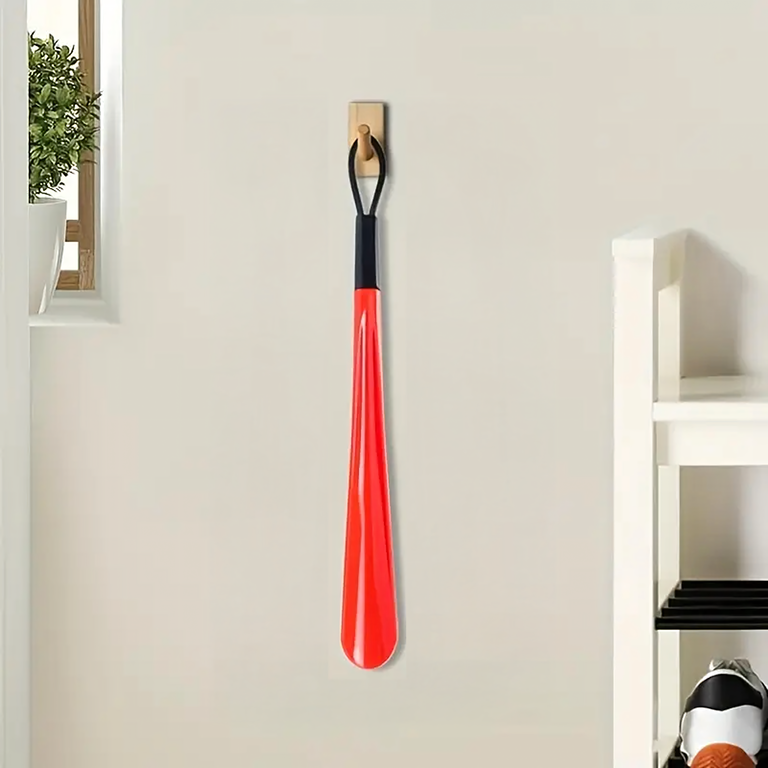 Łyżka do Butów Plastikowa Wytrzymała Czerwona 48 cm Długa z Haczykiem  (6)