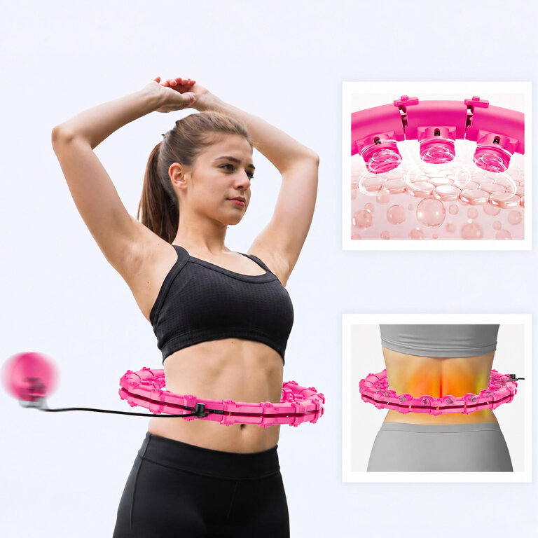 Hula Hop Hulahop z Obciązeniem i Wypustkami Odchudzające Plus Size Składane (10)