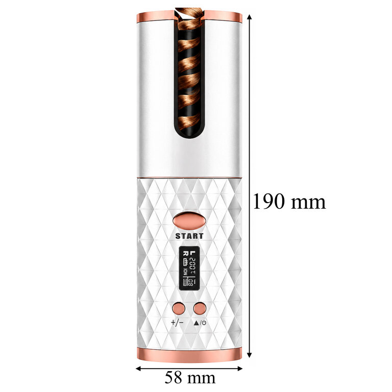 Lokówka Bezprzewodowa Automatyczna LCD Obrotowa do Włosów Fale Loki USB (7)