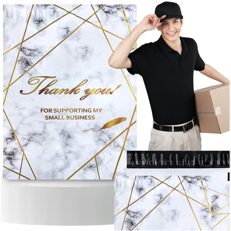 FOLIOPAKI KURIERSKIE MOCNE 255x370 ZŁOTY MARMUR THANK YOU 50szt (4)