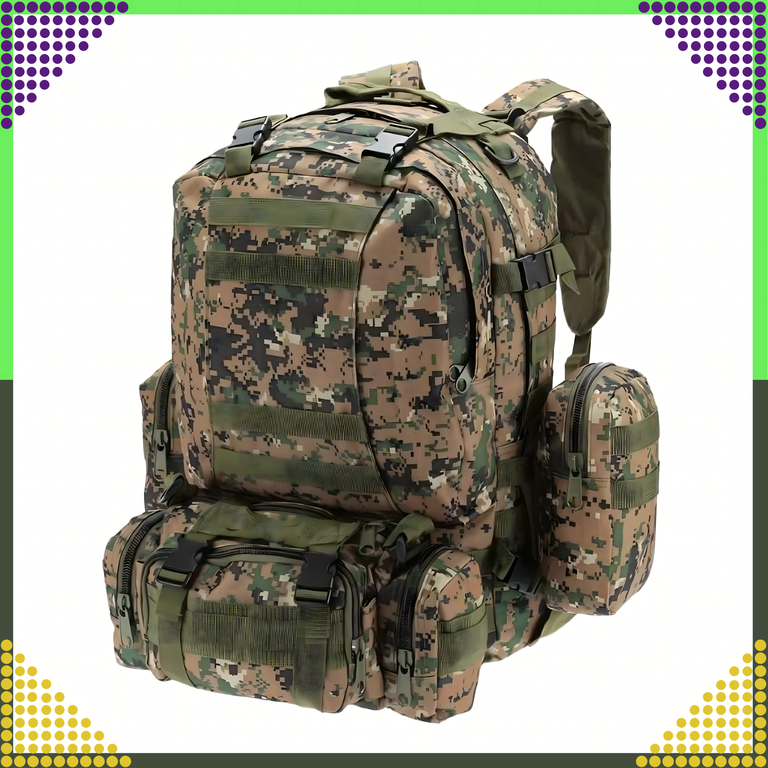 Plecak Szkolny Podróżny Taktyczny 4w1 Wojskowy Turystyczny Survival 50L (7)