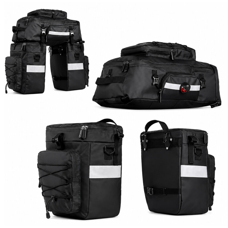 Sakwa Torba Rowerowa Wodoodporna 48L 3w1 Plecak na Bagażnik Rower Duża XXL (2)