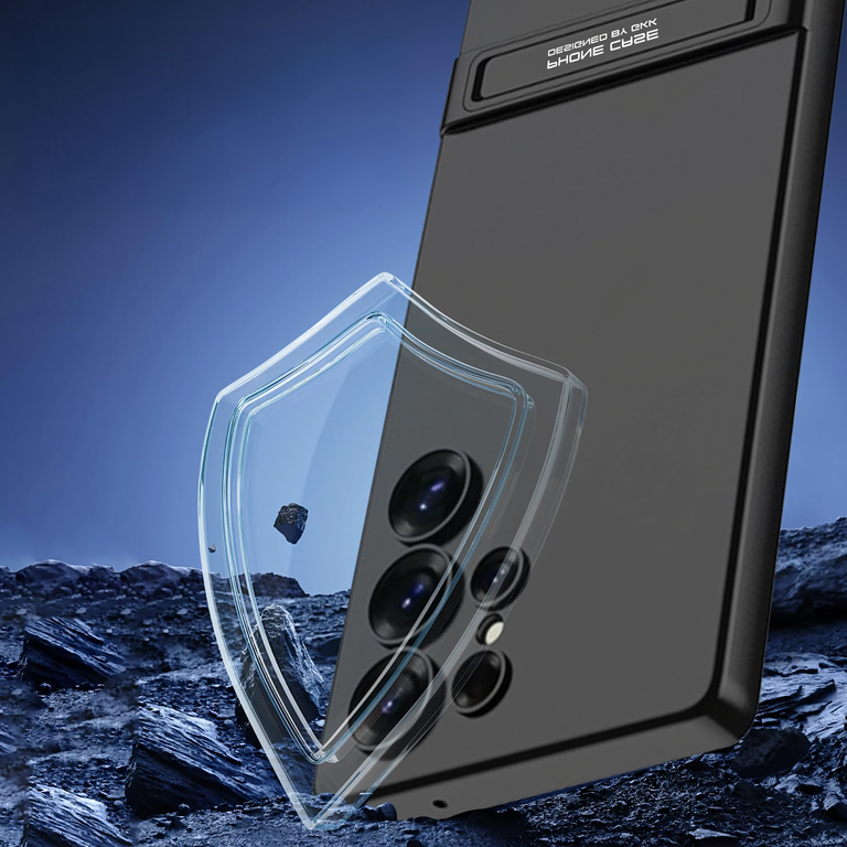 Plecki Etui Ochronne Cienkie z Podstawką do Samsung S24 Ultra Czarne (8)
