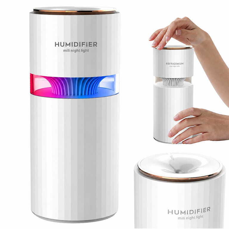 Nawilżacz Powietrza Dyfuzor do Samochodu z Lampką Podświetleniem Led 400ml  (2)