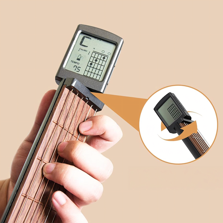 Cyfrowy Trener Trenażer Akordów Gitarowych z Ekranem Przenośna Mini Gitara (13)