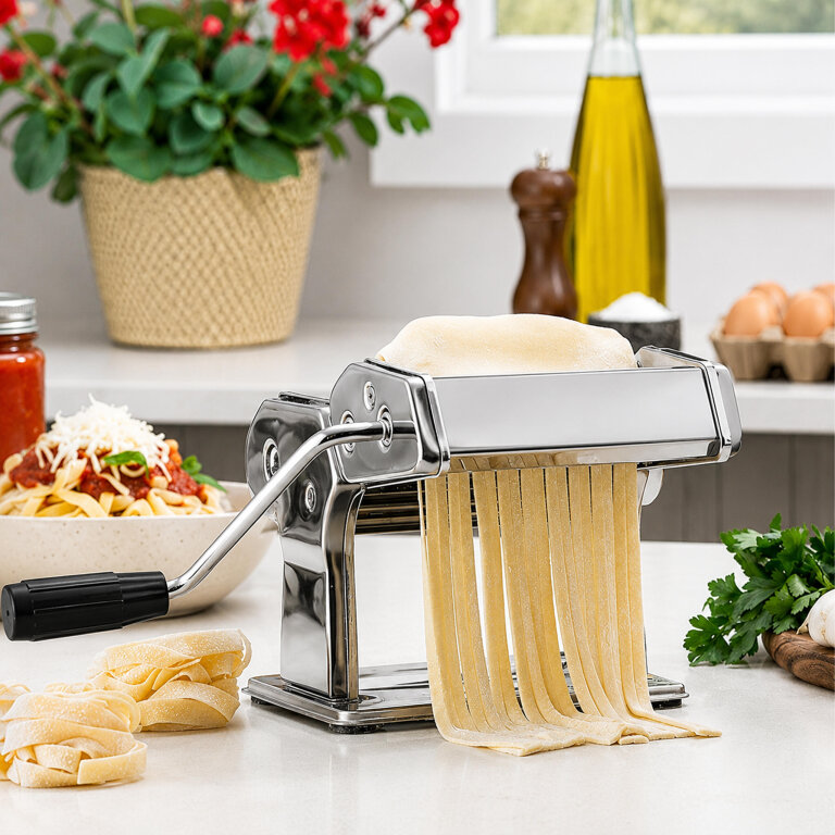 288 x Maszynka Krajarka do Makaronów Ciasta Pierogów Lasagne 3w1 Stalowa Ręczna  (14)