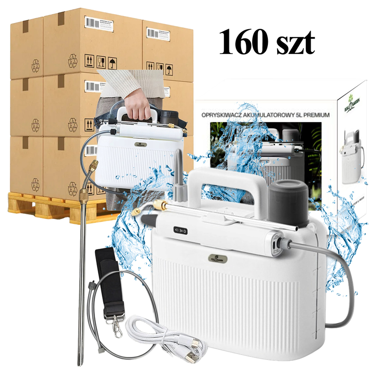 160szt.x Opryskiwacz Ogrodowy Elektryczny 2200 Mah Akumulatorowy Ciśnieniowy 5L  (1)