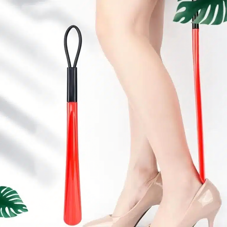 Łyżka do Butów Plastikowa Wytrzymała Czerwona 48 cm Długa z Haczykiem  (9)