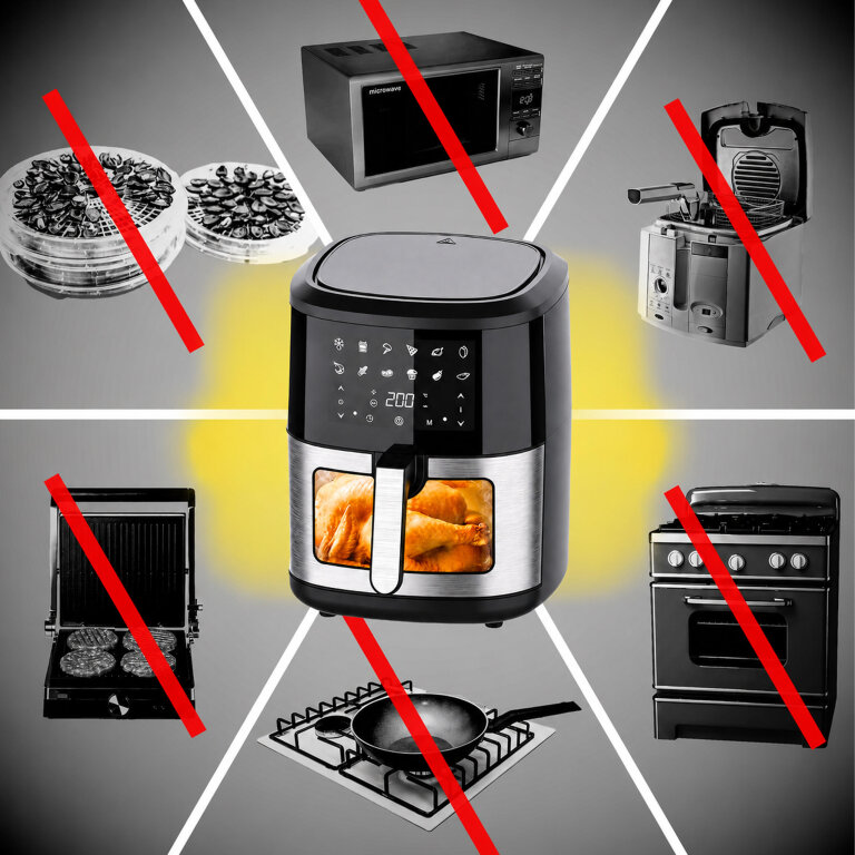30x Frytkownica Beztłuszczowa Air Fryer 6L Frytownica 1500W 12 Programów Mocna (8)