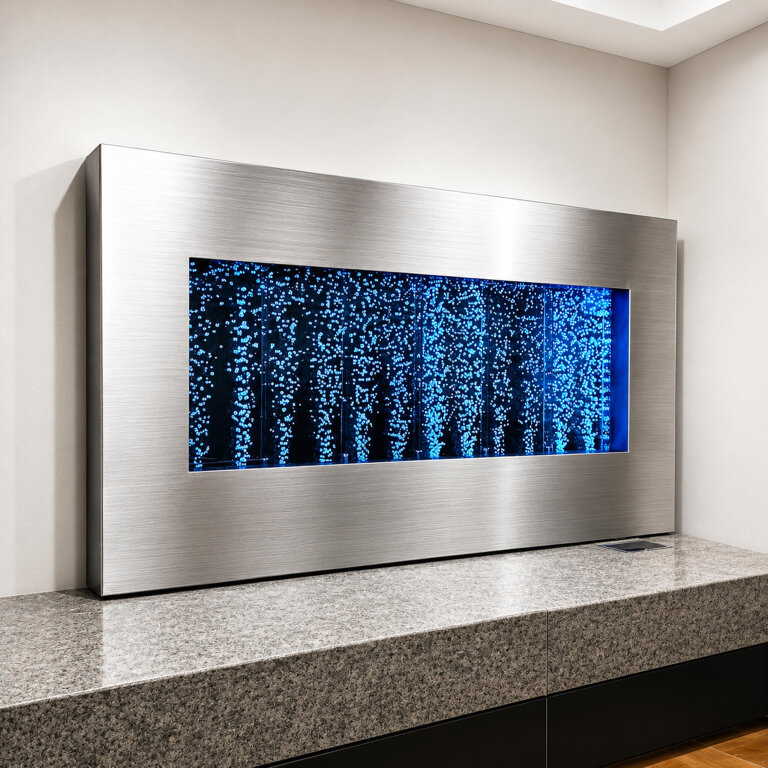 Wisząca Ściana Ścianka Wodna Bąbelkowa Fontanna LED RGB Kolory 95x55x11,5cm (8)