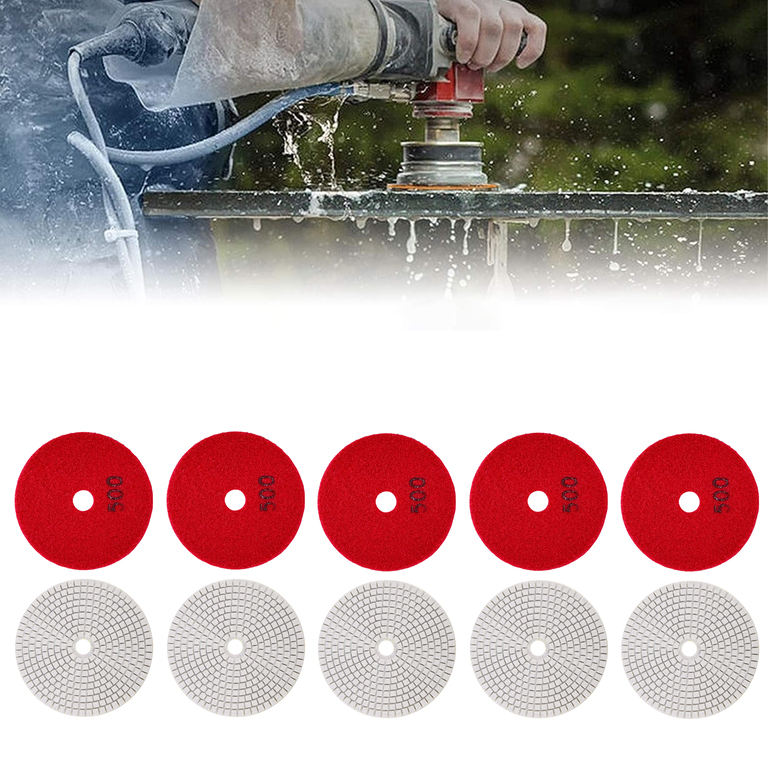 10x Tarcza Diamentowa Polerska 80mm do Szlifowania Gresu Płytek Na Rzep 500 (7)
