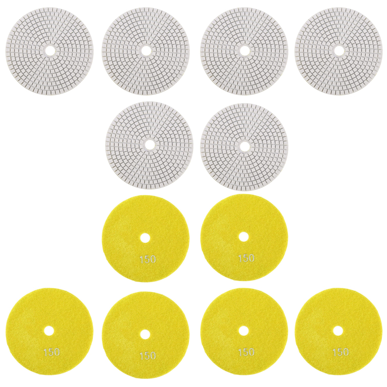 10x Tarcza Diamentowa Polerska 80mm do Szlifowania Gresu Płytek Na Rzep 150 (4)