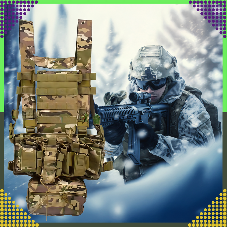 Kamizelka Taktyczna Wosjkowa Ochronna Molle Lekka Airsoft Zasobnik Asg (10)