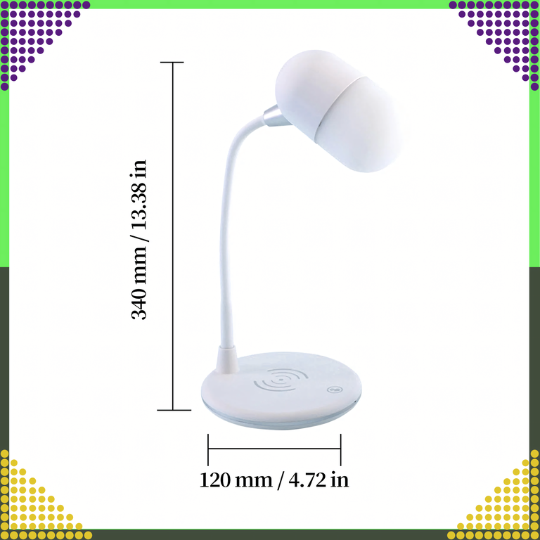 Lampka Biurkowa Nocna Ładowarka Indukcyjna Głośnik Bluetooth Szkolna Nauka (5)