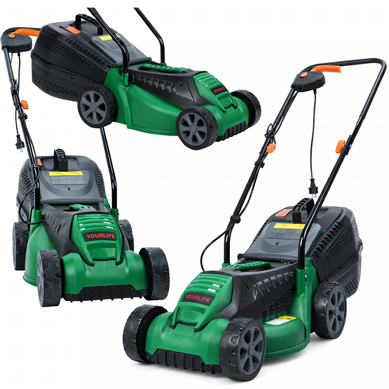 Kosiarka Elektryczna Lekka Mocna do Koszenia Trawy Duży Kosz 30L 1600W 32cm (1)