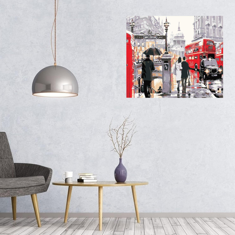 MALOWANIE PO NUMERACH OBRAZ Z RAMĄ  DIY ZESTAW PĘDZLE FARBY PŁÓTNO 30x40 (13)