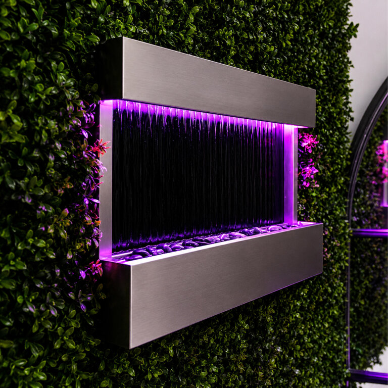Wisząca Ściana Ścianka Wodna Fontanna Kaskadowa LED RGB Kolory 120x60x13cm (6)