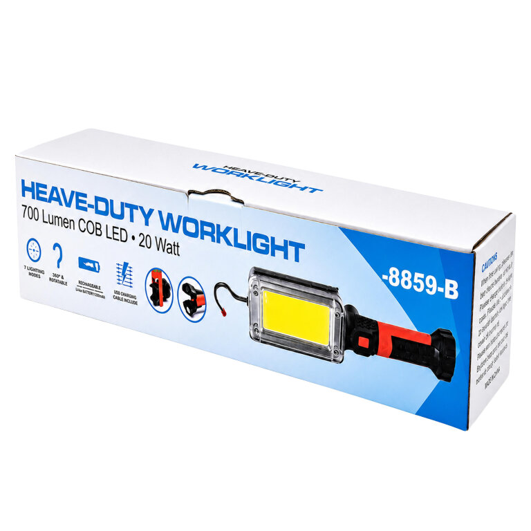 Latarka Lampa Warsztatowa Kanałowa Led z Hakiem Magnesem 700 Lm 20 W Mocna (5)