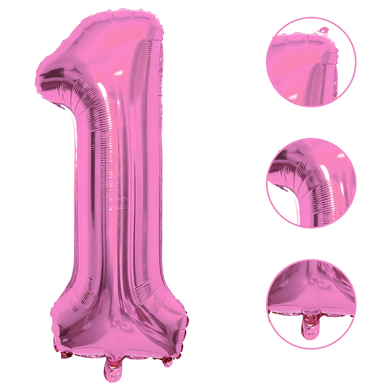 Balony na 1 Urodziny Roczek Dziewczynka Zestaw 5 szt Gwiazdki Balon  (5)