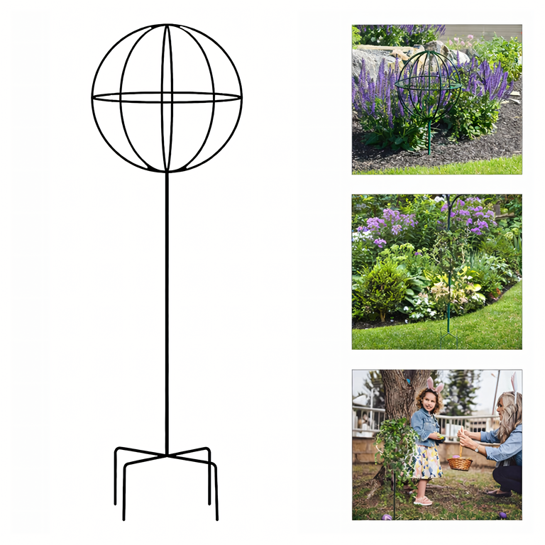 Pergola Ogrodowa Tarasowa Metalowa Podpora do Pnączy Róż Kwiatów 50x10cm Czarna (4)