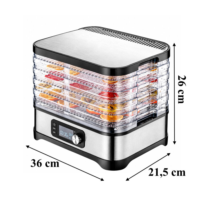 56x Suszarka Spożywcza do Grzybów Warzyw Owoców Pojemna Timer 5 Półek LCD (5)